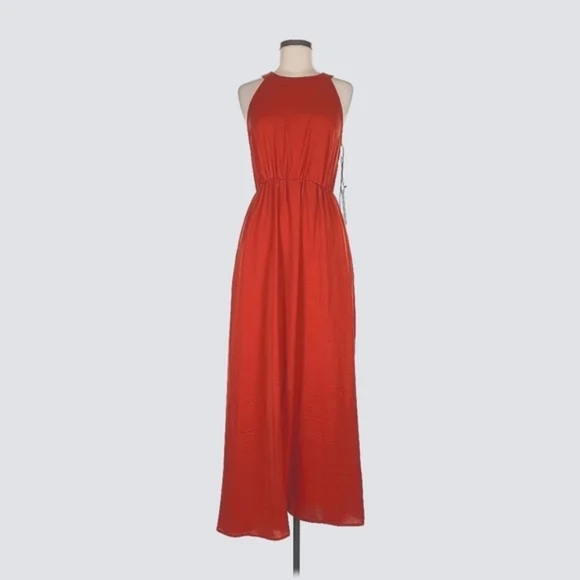 Rachel Zoe Women’s Burnt Orange Satin Blouson Maxi Dress – Size 6 - NWT - Picture 2 of 7